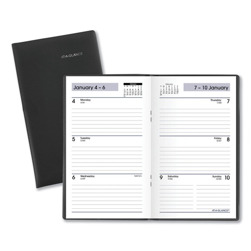 Notebooks & Pads | AT-A-GLANCE SK48-00 12 Month: Jan 2026 to Dec 2026 6 in. x 3.5 in. DayMinder Weekly Pocket Planner - Black Cover image number 0