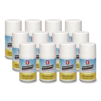 Big D Industries 7 oz Metered Concentrated Room Deodorant - Lemon Scent (12/Carton)