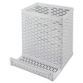 Desktop Organizers | Artistic ART20014WH Urban Collection 3.5 in. x 3.5 in. Perforated Steel Punched Metal Pencil Cup/Cell Phone Stand - White image number 0