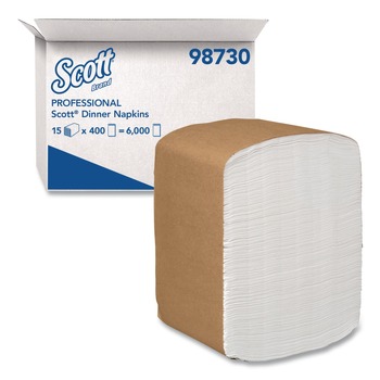 Scott 12 in. x 17 in. 1-Ply Full-Fold Dispenser Napkins - White (6000/Carton)