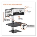 Monitor Stands | Victor DC450 28 in. x 23 in. x 20.25 in. High Rise Electric Dual Monitor Standing Desk Workstation - Black/Aluminum image number 4