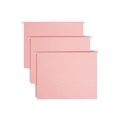 Office Jansan | Smead 64066 Letter Size 1/5-Cut Tabs Colored Hanging File Folders - Pink (25/Box) image number 0