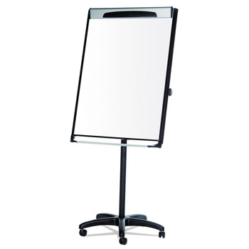 MasterVision 29 in. x 41 in. Platinum Mobile Easel - White Surface/Black Plastic Frame