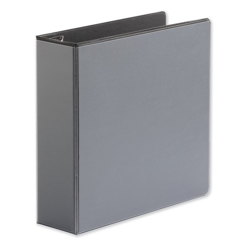 Office Jansan | Universal UNV30751 3 in. Capacity 11 in. x 8.5 in. 3 Rings Deluxe Easy-to-Open D-Ring View Binder - Black image number 0