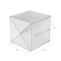 Office Jansan | Deflecto 350201 6 in. x 7.2 in. x 6 in. 4 Compartments X Divider Stackable Plastic Cube Organizer - Clear image number 7