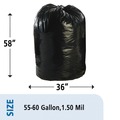 Trash Bags | Stout by Envision T3658B15 Total Recycled Content Plastic Trash Bags, 60 Gal, 1.5 Mil, 36-in X 58-in, Brown/black, 100/carton image number 3