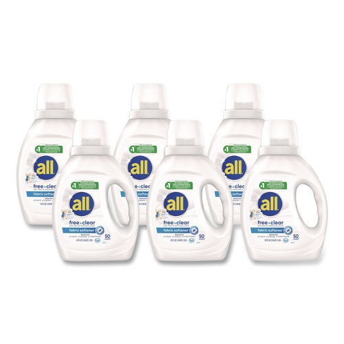 Cleaning & Janitorial Supplies | Dial 72613 47430 34 oz. Bottle Free Clear Liquid Fabric Softener - Fragrance Free (6/Carton) image number 0