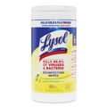 Disinfectants | LYSOL Brand 19200-77182 1 Ply 7 in. x 7.25 in. Lemon and Lime Blossom Disinfecting Wipes -  White, (80 Wipes/Canister, 6 Canisters/Carton) image number 1