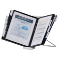 Office Jansan | Durable 561201 InstaView Expandable Desktop Reference System with 10 Panels - Black/White image number 4