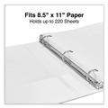 Office Jansan | Universal UNV20742 11 in. x 8.5 in. 1 in. Capacity 3 Rings Slant D-Ring View Binder - White image number 5