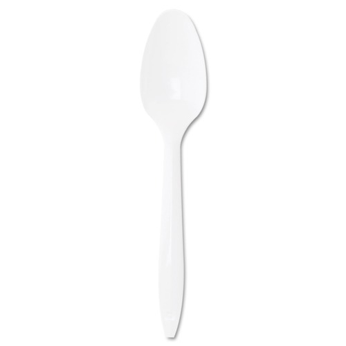  | Dart S6BW Style Setter Mediumweight Plastic Teaspoons - White (1000/Carton) image number 0