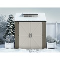 Office Furniture & Lighting | Rubbermaid 2145548 337 cu-ft. 7 ft. x 7 ft. x 8 ft. Storage Shed - Brown image number 6
