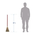 Brooms | Boardwalk BWKBR10016 36 in. Overall Length Synthetic Fiber Bristles Corn/Fiber Brooms - Gray/Natural (12/Carton) image number 3