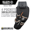 Klein Tools 55917 Tradesman Pro 15.5 in. x 8 in. x 6 in. Modular Drill Pouch with Belt Clip - Black/Gray/Orange image number 1