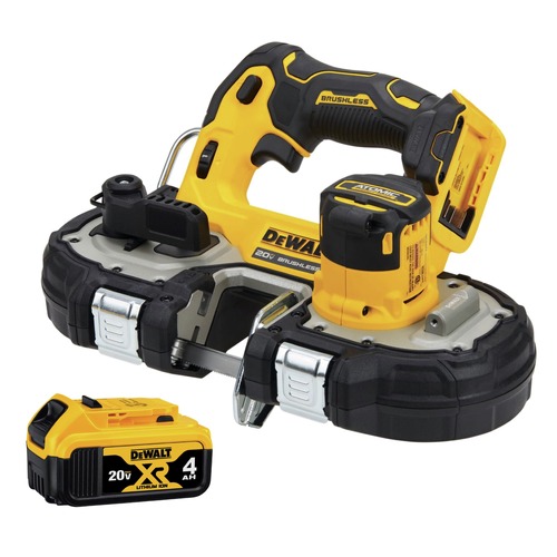 Band Saws | Dewalt DCS377BDCB204-BNDL 20V MAX ATOMIC Brushless Lithium-Ion 1-3/4 in. Cordless Compact Bandsaw with 4 Ah Battery Bundle image number 0