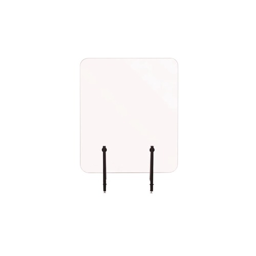 Office Furniture Accessories | MasterVision GL2001393 Protector Series 35.4 in. x 0.16 in. x 35.4 in. Frameless Glass Desktop Divider - Clear/Aluminum (1/Carton) image number 0
