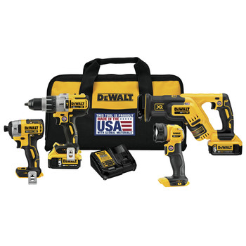 COMBO KITS | Dewalt DCK494P2 20V MAX XR Brushless Lithium-Ion Cordless 4-Tool Combo Kit(5 Ah)