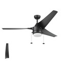 Ceiling Fans | Honeywell 51862-45 56 in. Pull Chain Contemporary Wet Rated Outdoor LED Ceiling Fan with Light - Matte Black image number 0