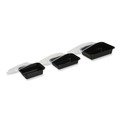 Food Trays, Containers, and Lids | GEN FCPP-BC-28RECT 8.81 in. x 6.02 in. x 2.48 in. 28 oz. Plastic Microwavable Food Container with Lid - Rectangular Black/Clear (150/Carton) image number 3