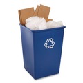 Trash & Waste Bins | Rubbermaid Commercial FG395873BLUE 35 gal. Plastic Square Recycling Container - Blue image number 3