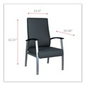  | Alera ALEML2419 metaLounge Series 24.6 in. x 26.96 in. x 42.91 in. High-Back Guest Chair - Black Seat/Back, Silver Base image number 5