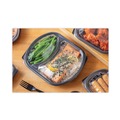 Food Service | Pactiv Corp. YCN8467H00D0 9.38 x 8 x 1.25 ClearView MealMaster 2-Compartment Dome Plastic Lid with Fog Gard Coating - Clear (252/Carton) image number 5