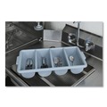 Office Jansan | Rubbermaid Commercial FG336200GRAY 4 Compartment 11.5 in. x 21.25 in. x 3.75 in. Plastic Cutlery Bin - Gray image number 3