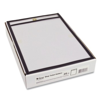 C-Line Super Heavy-Duty Top Load 5 in. x 8 in. Insert Stitched Shop Ticket Holders - Clear Front, Black Border (25/Box)