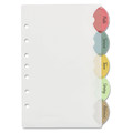 Office Jansan | Avery 11118 8.5 in. x 5.5 in. 5-Tab 7-Hole Punched Insertable Style Edge Tab Plastic Dividers - Translucent (1-Set) image number 1