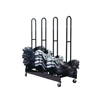 Champion Sports 24 in. x 59 in. x 68 in. 176 lb Capacity Mobile Four-Stack Shoulder Pad Rack - Black