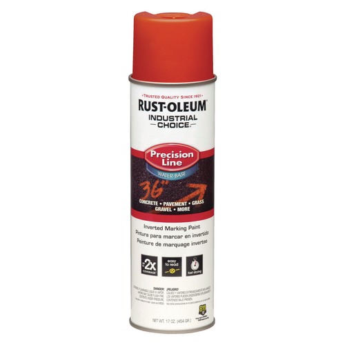 Office Jansan | Rust-Oleum 203035 Industrial Choice 20 oz. Aerosol Can Precision Line Marking Paint - Flat/Matte Orange (12/Carton) image number 0