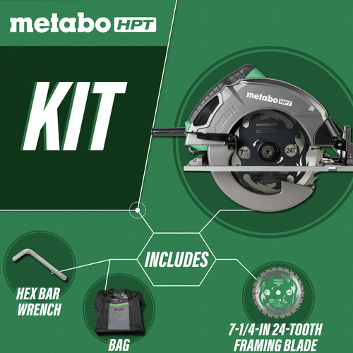 Metabo HPT 15 Amp Single Bevel 7-1/4 Corded Circular Saw with