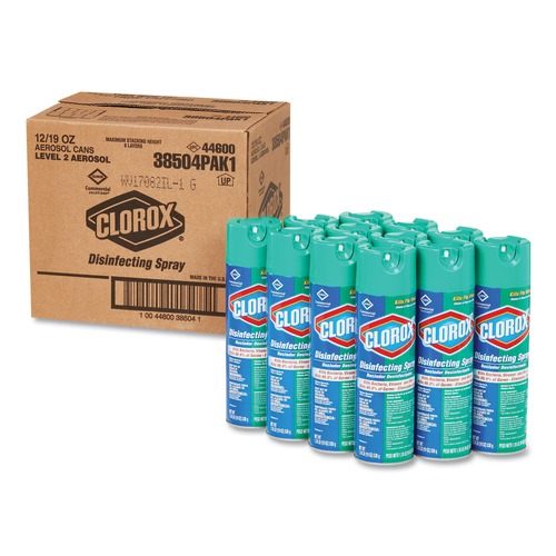 Cleaning & Janitorial Supplies | Clorox 38504 19 oz. Fresh Aerosol Disinfecting Spray (12/Carton) image number 0