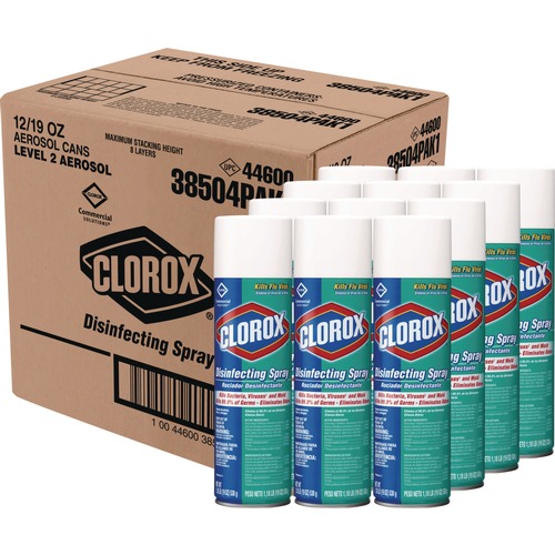 Cleaning & Janitorial Supplies | Clorox 38504 19 oz. Fresh Aerosol Disinfecting Spray (12/Carton) image number 0
