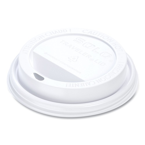 Office Filing Cabinets & Shelves | SOLO TLP316-0007 Traveler Cappuccino Style Dome Lid for 10 oz. to 24 oz. Cups - White (100/Pack, 10 Packs/Carton) image number 0