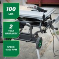 Table Saws | Metabo HPT C10RJSM 15 Amp 10 in. Corded Table Saw with Fold and Roll Stand image number 3