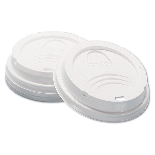 Just Launched | Dixie D9538 8 oz Cups Dome Hot Drink Lids - White (100/Sleeve 10 Sleeves/Carton) image number 0