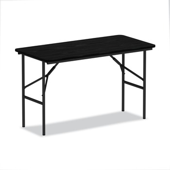 Alera ALEFT724824BK Wood 48 in. x 23-7/8 in. x 29 in. Folding Table - Black