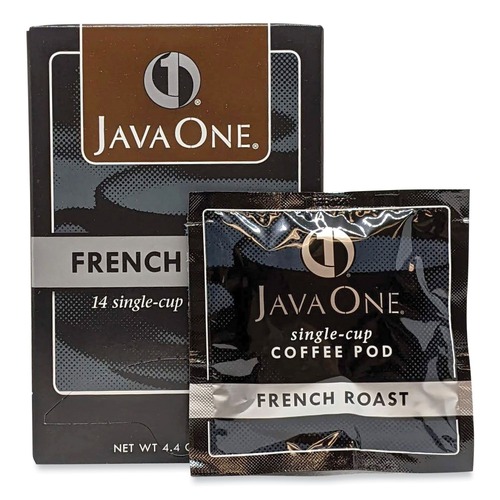 Food Service | Java One 39830806141 Single Cup Coffee Pods - French Roast (14/Box) image number 0