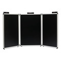 Office Presentation Supplies | Smead 02590 Justick 72 in. x 36 in. Three-Panel Electro-Surface Table-Top Expo Display - Black/Silver image number 0