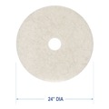 Cleaning & Janitorial Accessories | Boardwalk BWK4024NAT 24 in. Diameter Natural Burnishing Floor Pads - White (5/Carton) image number 3