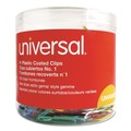 Office Jansan | Universal UNV95001 Plastic-Coated #1 Paper Clips with One-Compartment Dispenser Tub - Assorted Colors (500/Pack) image number 2