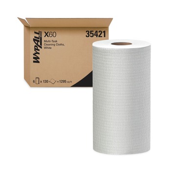 WypAll 35421 X60 13.5 in. x 19.6 in. Cloths - Small, White (130/Roll, 6 Rolls/Carton)