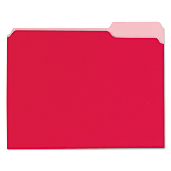 Universal UNV12303 1/3-Cut Tabs Letter Size Interior File Folders - Red (100/Box)
