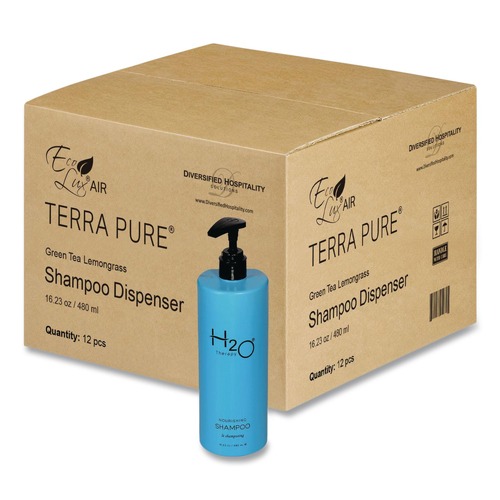 Cleaning & Janitorial Supplies | Diversified Hospitality Solutions AIR05-H20-S480 H2O Therapy 16.23 oz Shampoo - White Tea and Lemongrass (12/Carton) image number 0