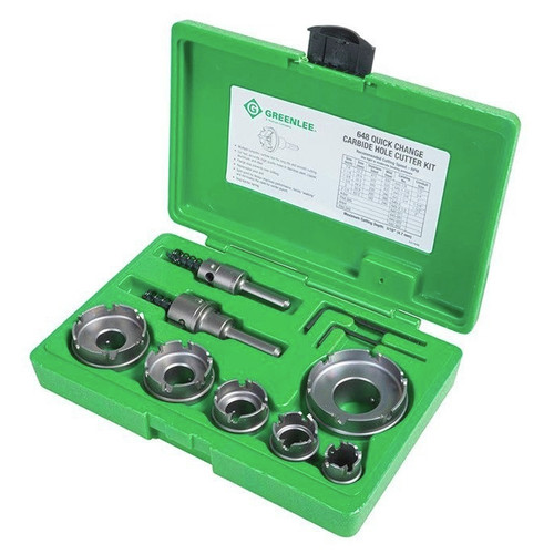 Hole Saws | Greenlee 648 8-Piece Quick-Change Carbide Cutter Kit image number 0