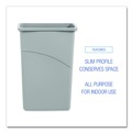 Trash & Waste Bins | Boardwalk 1868188 23 Gallon Plastic Slim Waste Container - Gray image number 5