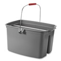 Storage Accessories | Rubbermaid Commercial FG262888GRAY 18 in. x 14.5 in. x 10 in. 19 qt. Plastic Double Utility Pail - Gray image number 4