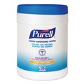 Hand Wipes | PURELL 9113-06 6.75 in. x 6 in. Sanitizing Hand Wipes - Fresh Citrus, White (270 Wipes/Canister) image number 0