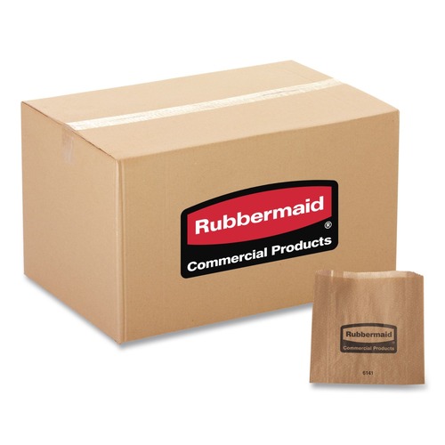 Cleaning & Janitorial Supplies | Rubbermaid Commercial FG6141000000 2.75 in. x 8.5 in. Waxed Napkin Receptacle Liners - Brown (250/Carton) image number 0